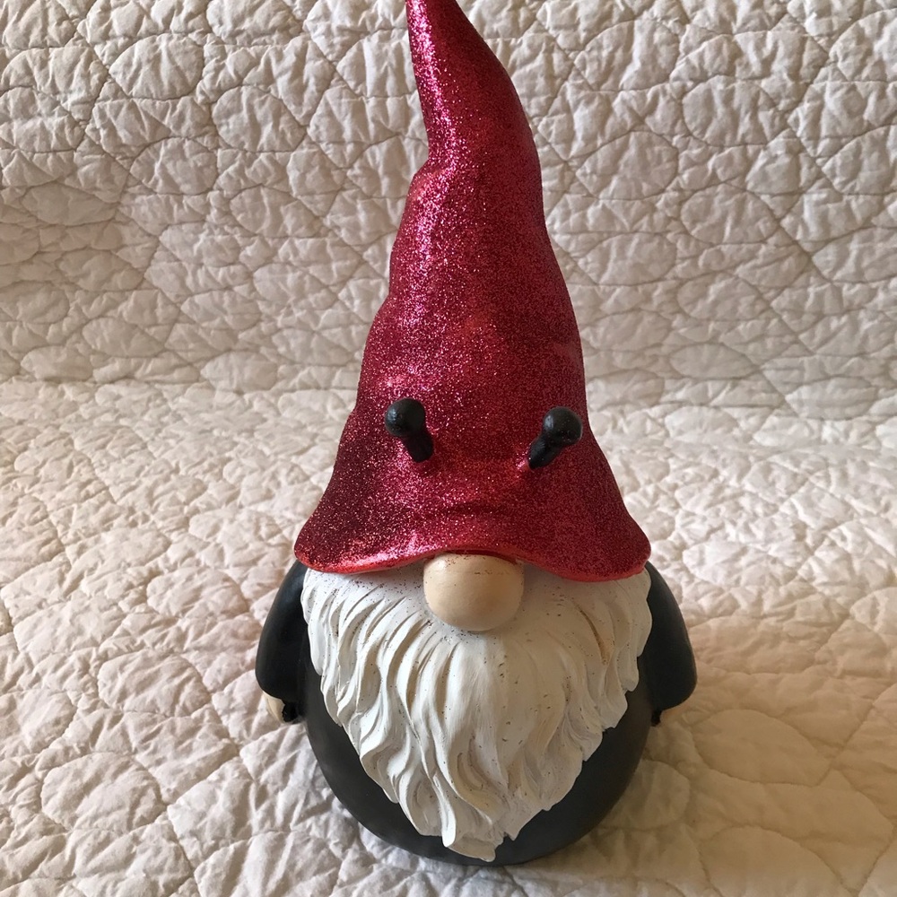 New- Ladybug Glitter Red Hat Gnome- 11” tall